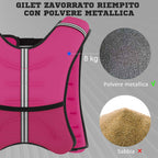 HOMCOM 8kg Breathable Weighted Vest with Storage Pocket and Shoulder Straps, Oxford Fabric, 40x35cm, Pink