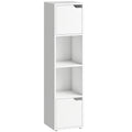HOMCOM Modern Bookcase with 2 Cabinets and 4 Doors, 30x29x119 cm, White