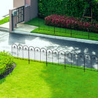 5-Panel Outdoor Metal Fence with Pickets, 305x79.5 cm, Black