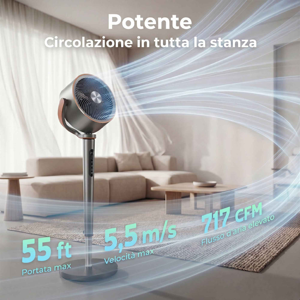 HOMCOM 12-Speed Pedestal Fan with Remote Control, 12-Hour Timer, and Adjustable Height, 35.5 x 32.5 x 116.5 cm, Grey