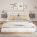 Set of 2 Floating Bedside Tables with 2 Drawers Modern and Space-Saving, 40x29x30 cm, Cement Grey