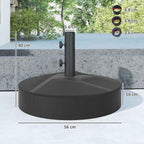 Outsunny Umbrella Base Fillable with Water 25kg/Sand 30kg, for Ø36/38/48mm Umbrella Poles, Black