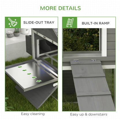 Pawhut Garden Chicken coop with chickens, ramp and open area, 310.5x149.5x149cm, gray - Borgè