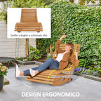 Outsunny S-Shaped Garden Rocking Chair with Ergonomic Seat, Made of Fir and Pine Wood, 130x60x60 cm