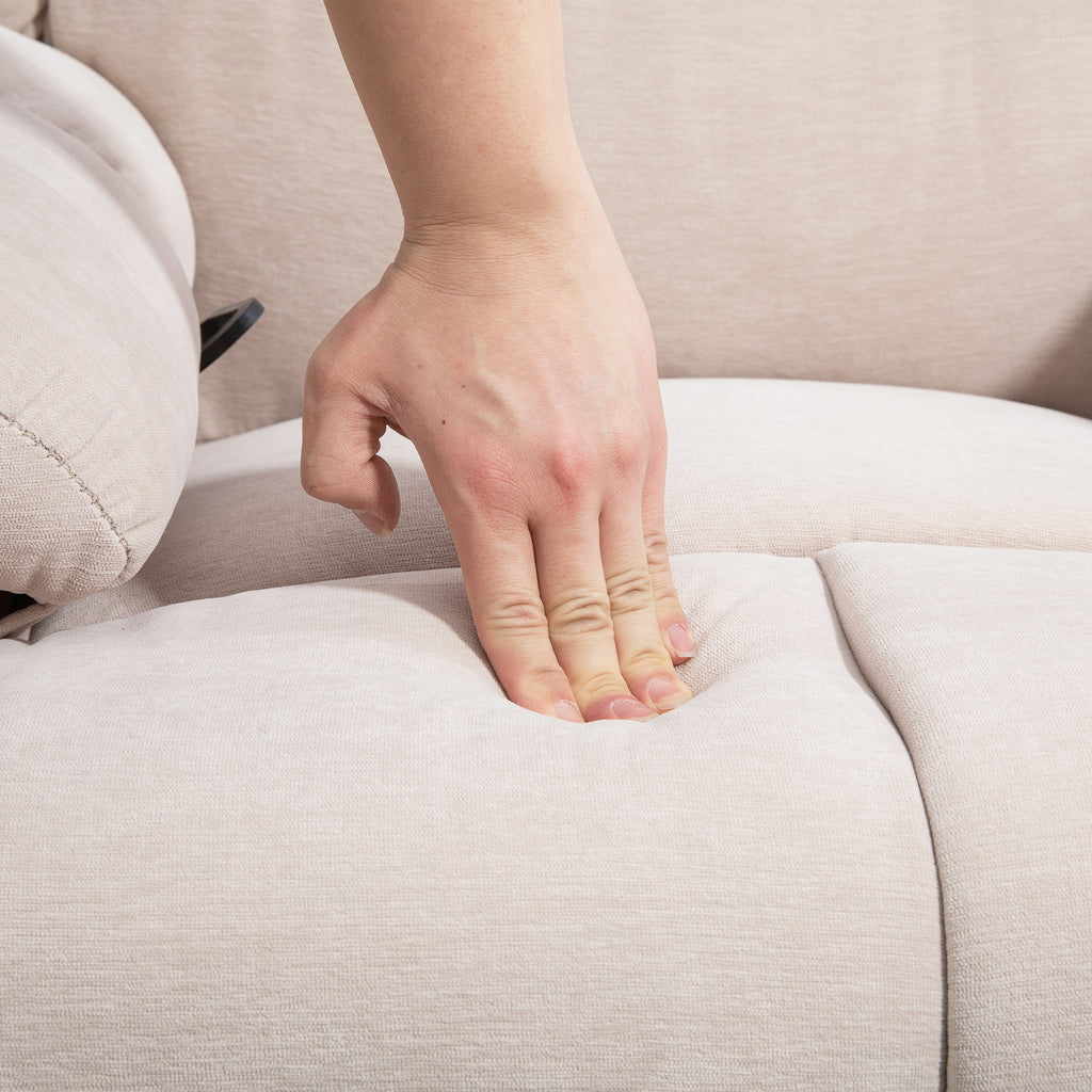 Recliner Chair with Footrest, Massage and Heating with 5 Programs and 8 Vibration Points, Beige