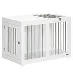 Medium Dog House with 2 Lockable Doors, Steel and MDF Cage, 80x50x56.5 cm, White