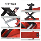 Scissor Motorcycle Lift, Adjustable Central Motorcycle Stand Up to 500kg in Red Metal