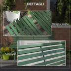 2 Seater Aluminum Slatted Outdoor Bench, 123x67x79cm, Green