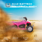Electric Quad Bike for Children 18-36 Months with LED Lights, Horn and Pedals, 65.5x38.5x43.5 cm, Pink