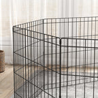 Indoor and Outdoor Dog Playpen with 8 Mesh Panels and Door, 61 x 61cm, Black