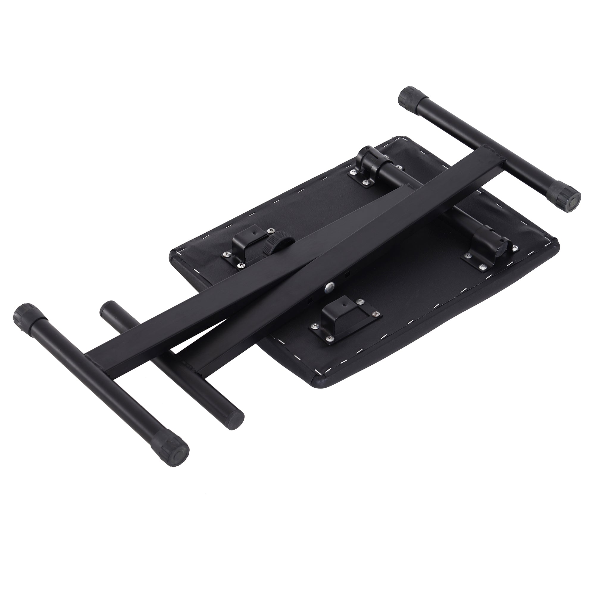 Piano Bench Padded Height Adjustable Foldable Non-Slip, Black, 39x29x47cm