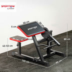 SPORTNOW Bicep Curl Bench with Adjustable Seat and Elbow Rest, Weight Rack, Black