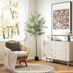 180cm Tall Artificial Olive Tree, artificial Tree with 900 Leaves and 40 Olives, Pot Included