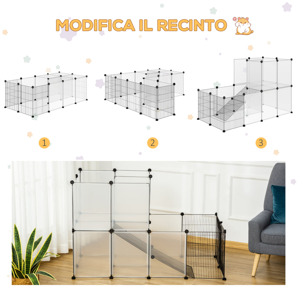 Modular Enclosure for Rabbits and Small Animals, 27 Steel and Resin Panels