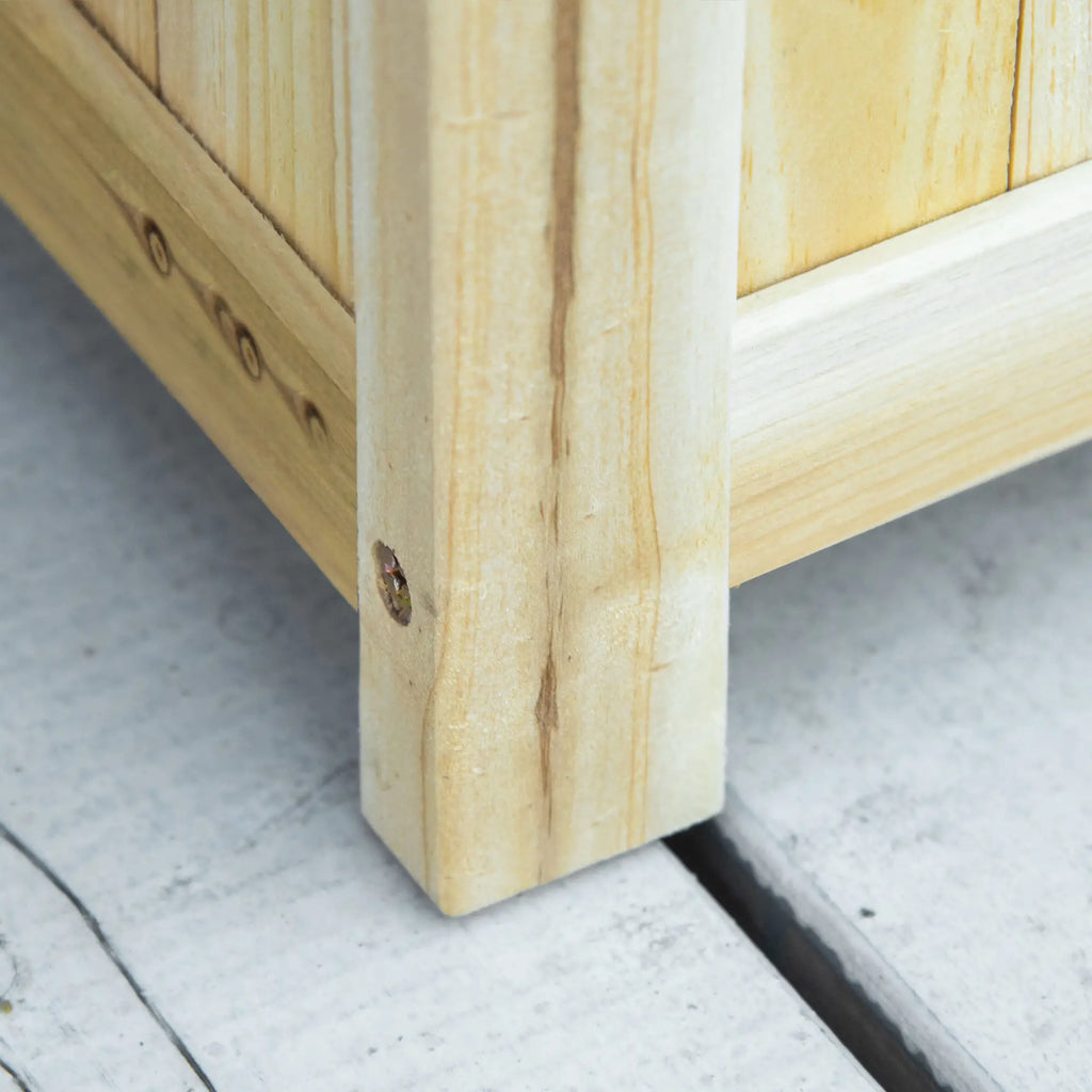 Foldable Outdoor Wooden Planter with Drainage Base, 70x30x25cm - Borge' Group Limited