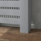 Slatted MDF Radiator Cover, Grid Radiator Cover with Drawer, 78x19x95.5 cm, Grey