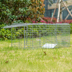 Foldable Steel Trap Cage for Live Animals, 81x26x34.5cm, Silver