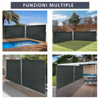 Outsunny Adjustable UV-Resistant Garden Divider with Handle, Metal and 180g/m² Polyester, 600x180cm, Grey