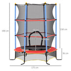 Children's Trampoline with Trampoline Mat, Safety Net and Padded Poles, Ages 3-10 Years, Blue
