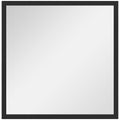 HOMCOM Rectangular Wall Mirror with Hooks, Glass and MDF Wall Mirror, 50x50 cm, Black