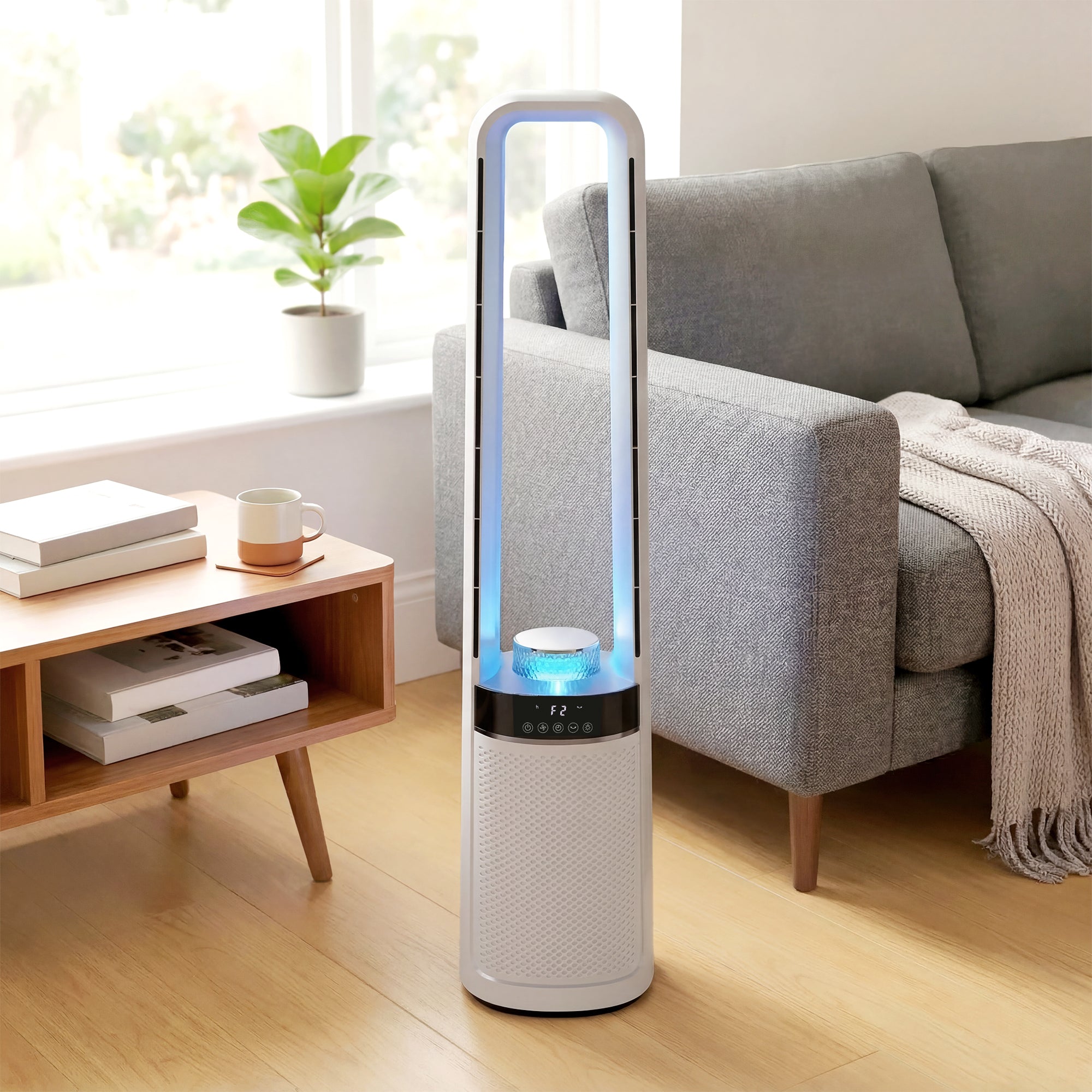 Bladeless Tower Fan, 36dB Quiet, 94cm, White, Bedroom