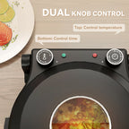 1200W Electric Pizza Oven with Transparent Window, Timer and Temperature Control, Black