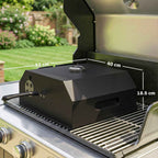 Outsunny Portable Wood-Fired Pizza Oven with Cordierite Stone and Thermometer, Metal, 53x40x18.5 cm, Black