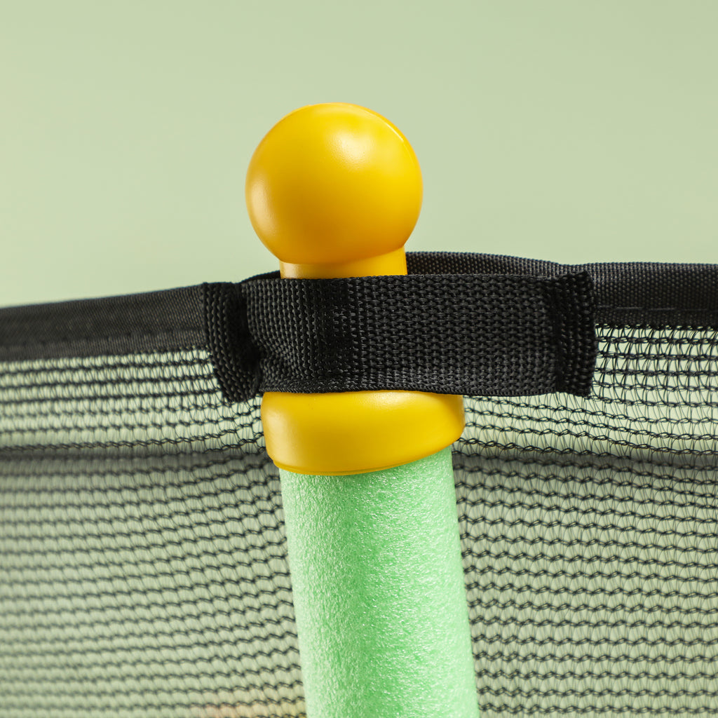 Trampoline for Children 3-10 Years with Zip Entrance and Padded Poles, Ø163.5x190 cm, Green
