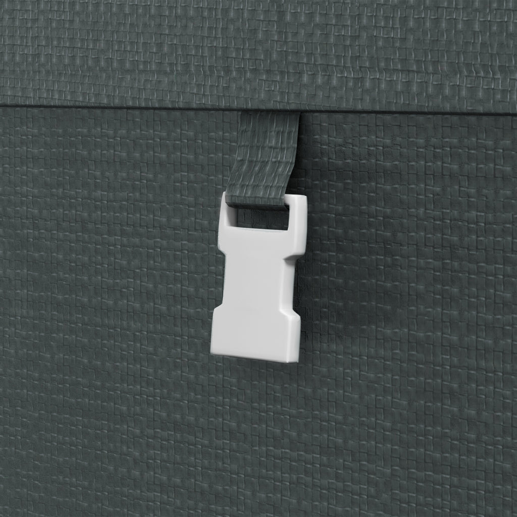 UV Protection Tool Shed with Zip Entrance, Galvanized Steel and PE Fabric, 120x179x165 cm, Dark Grey