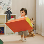 Soft Construction Set for Kids with 5 Rectangle and Trapezoid Blocks, in PU and EPE, 48.3x19. 1x48.3 cm, Multicolor