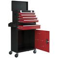 HOMCOM Tool Trolley 5 Drawers, Removable Box and Cabinet with Steel Key, Red - Borgè