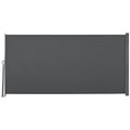 Garden Privacy Screen Extendable up to 3 m and 1.6 m High, Anti-UV Polyester and Aluminum, Grey