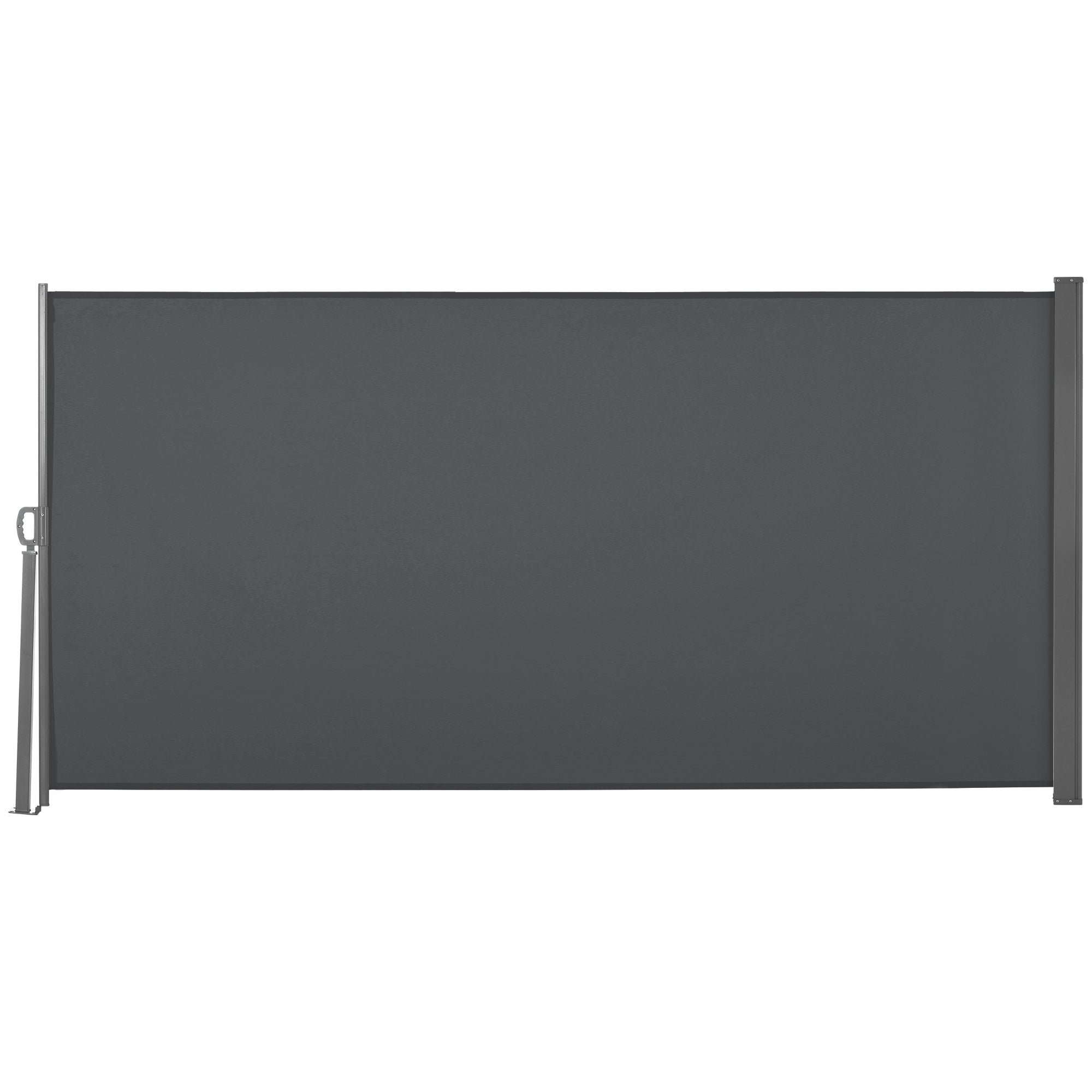 Garden Privacy Screen Extendable up to 3 m and 1.6 m High, Anti-UV Polyester and Aluminum, Grey
