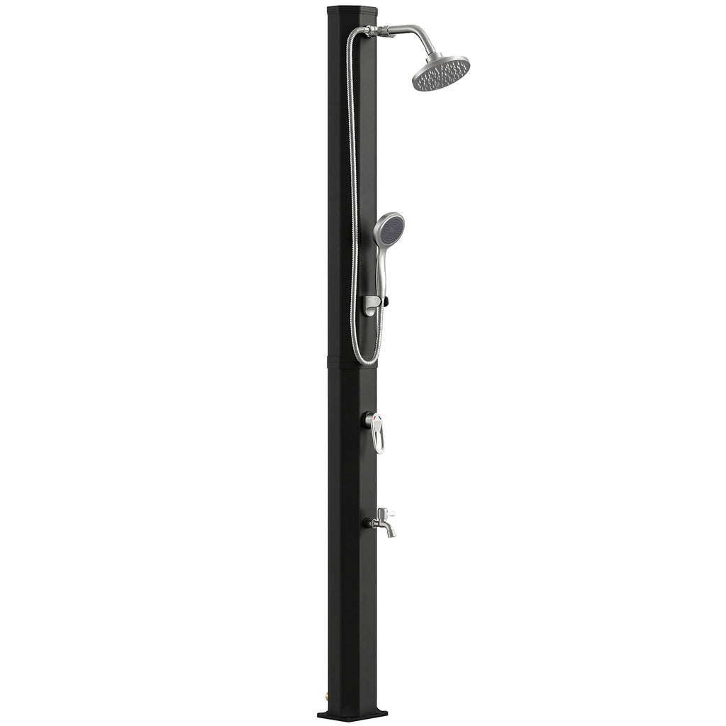 Outsunny 35L Solar Shower, Frost Protection, 2 Shower Heads, Foot Tap