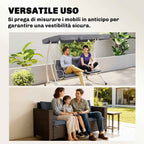 Outsunny Capitonné Style Garden Cushion with 6 Ties, in Cotton and Polyester, 150x98x8 cm, Dark Grey