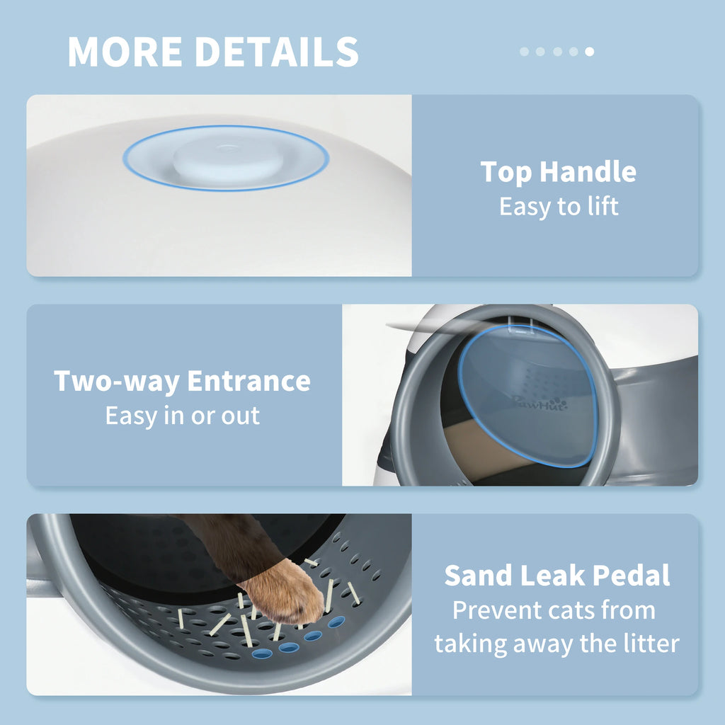 Cat Litter Box with Scoop and Deodorizer, Foldable Design with Handle, 52x41x38 cm - Borge' Group Limited
