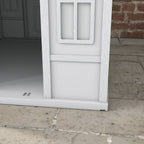 Waterproof PP Dog House with Sloped Roof and Entrance Door, 84.2 x 98.2 x 82 cm, Grey