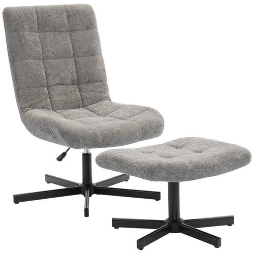 HOMCOM 4-Level Velvet Recliner Chair with Independent Footrest, 66x80x93-104 cm, Grey