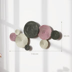 8-Disc 3D Metal Wall Art, 110x7x58 cm, Bronze, Orange and Yellow