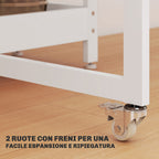 HOMCOM Folding Table with 2 Drop-Leaf Tops for 4 People with 2 Open Shelves, Wood and Metal, 133.4 x 80 x 75 cm, White