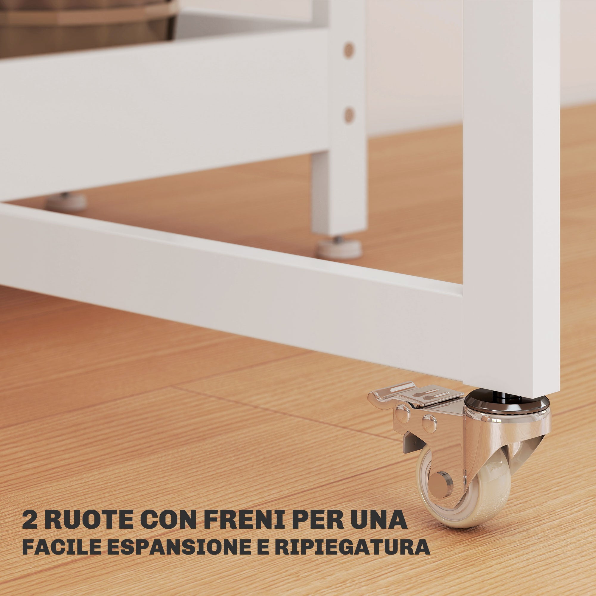 HOMCOM Folding Table with 2 Drop-Leaf Tops for 4 People with 2 Open Shelves, Wood and Metal, 133.4 x 80 x 75 cm, White
