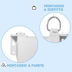 80" 16:9 Projector Screen with Adjustment Cord, Plastic and Metal, 187x8x150 cm, White