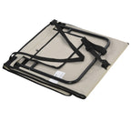 Set of 2 Adjustable Folding Deck Chairs with Pocket, 142x51x40 cm, Beige