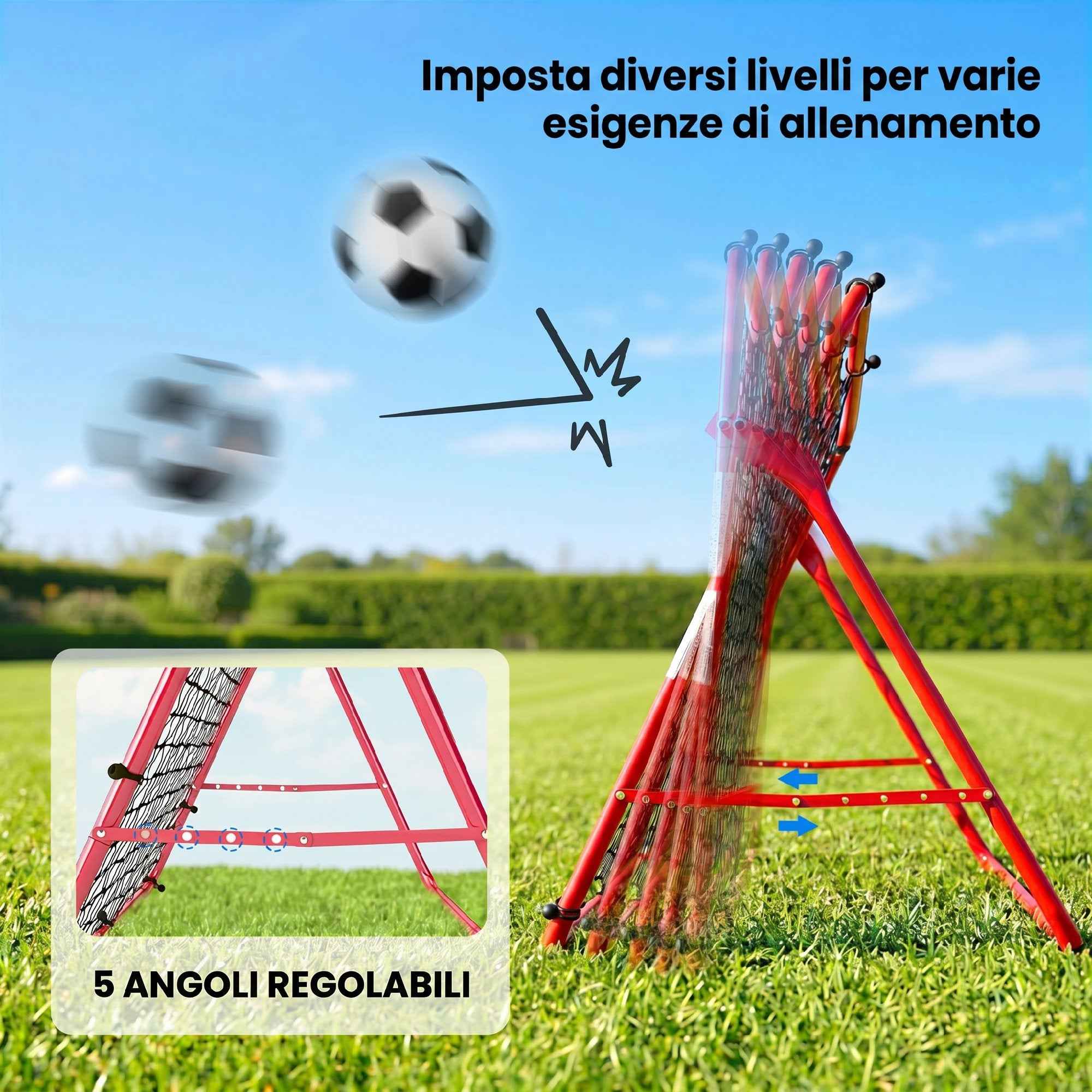SPORTNOW Soccer Rebounder Net, Easy Assembly, 5 Adjustable Angles