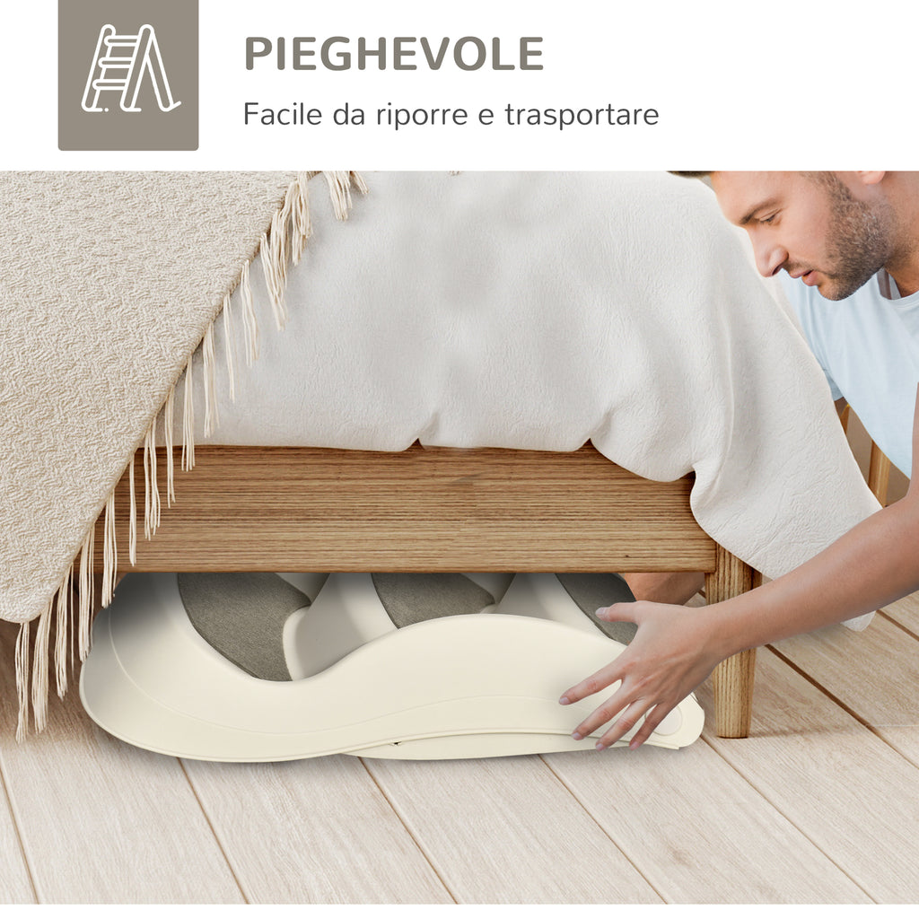 Foldable Dog and Cat Ladder with 3 Non-Slip Steps in PP, 49x38x38 cm, Beige