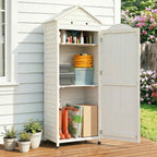 Outsunny Wooden Garden Shed, Storage Room with Adjustable Shelves and Galvanized Roof.