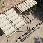 Outsunny Gazebo Pergola 3x3 m with Sliding Roof and Drainage Holes, Cream