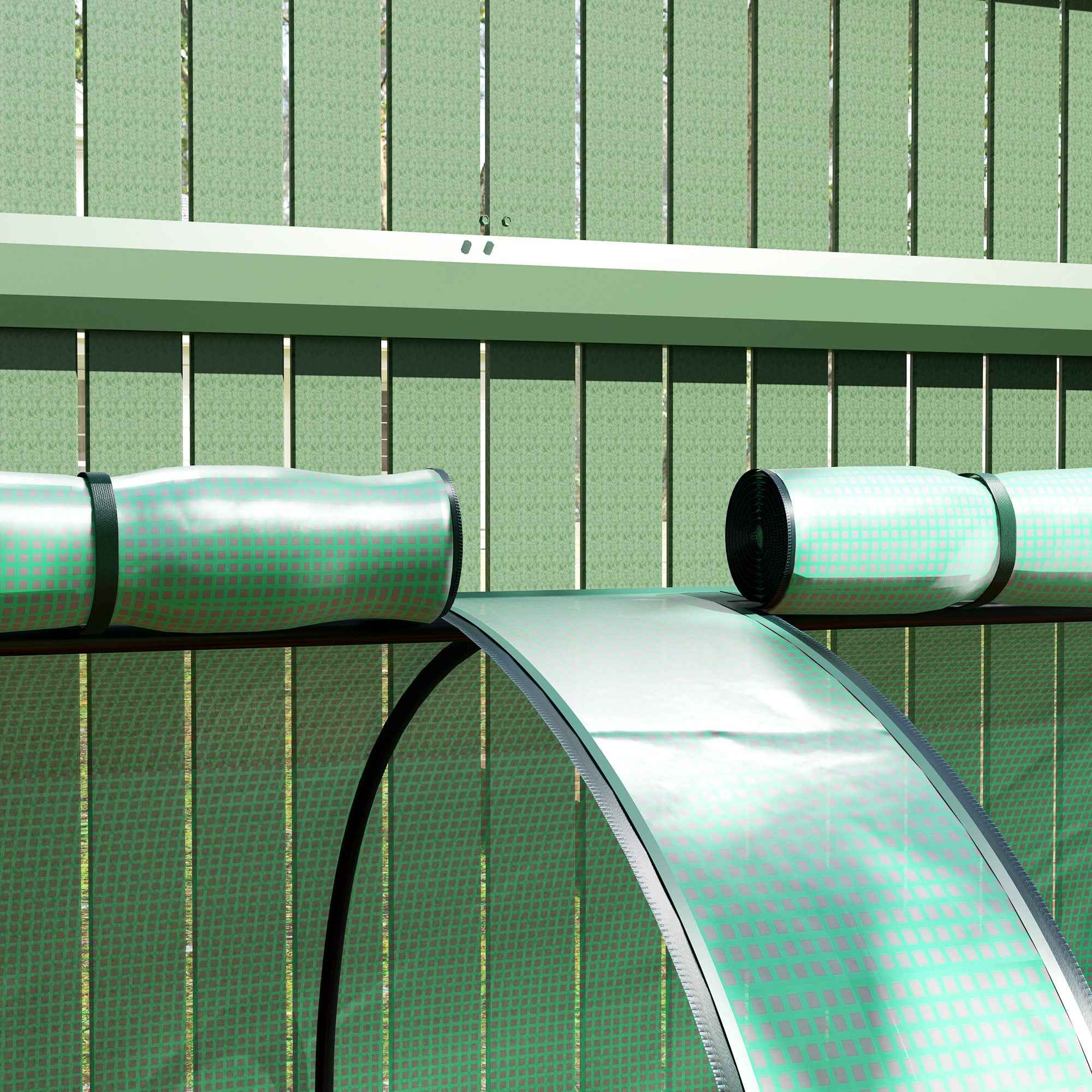 Outsunny Steel and PP Plastic Tunnel Greenhouse with Roll-Up Doors, 3x1x0.8 m, Green