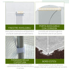 Outsunny 4.5x2x2m Tunnel Greenhouse with PE Cover and Metal Tubes, White