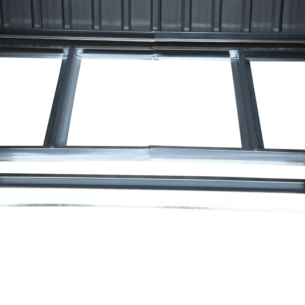 Steel Tool Shed, Garden Shed with 2 Sliding Doors, 261x133x182cm - Borge' Group Limited